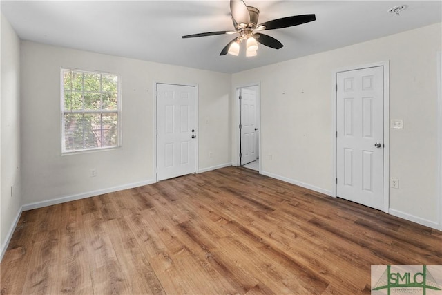 1145 Graydon St, Savannah, GA 31404 - empty room featuring baseboards, ceiling fan, and wood finished floors