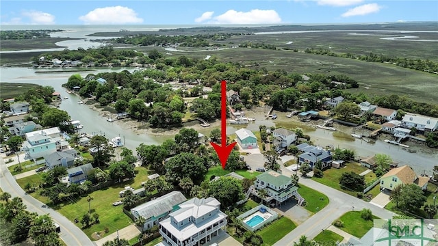 106 Pelican Ct, Tybee Island, GA 31328 - birds eye view of property with a residential view and a water view