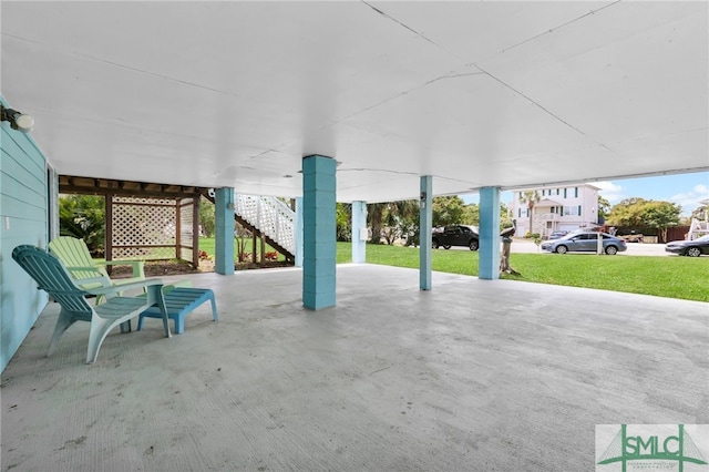 106 Pelican Ct, Tybee Island, GA 31328 - view of patio featuring stairway