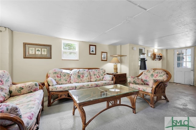106 Pelican Ct, Tybee Island, GA 31328 - living area with plenty of natural light and concrete flooring