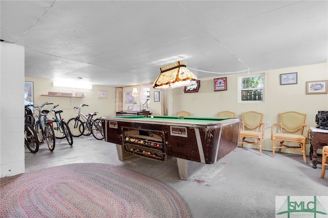 106 Pelican Ct, Tybee Island, GA 31328 - rec room featuring pool table and concrete floors