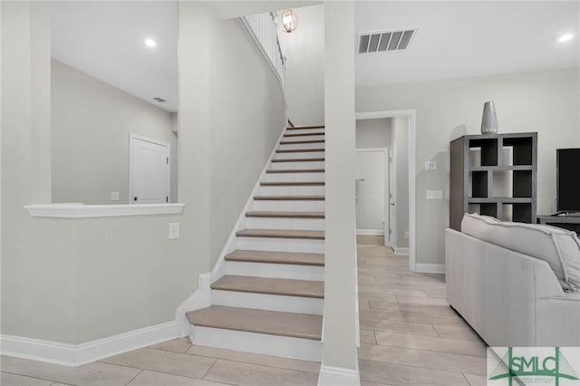 130 Canter Ct, Savannah, GA 31406 - staircase with baseboards and recessed lighting