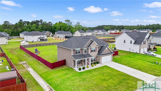 birds eye view of property featuring a residential view