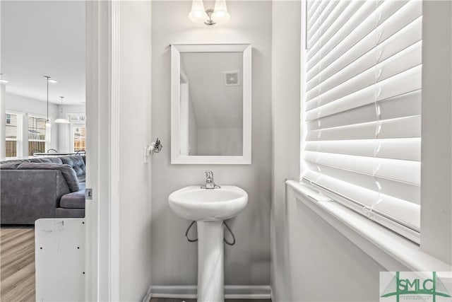 227 Flagler Dr, Savannah, GA 31419 - bathroom with a sink and wood finished floors