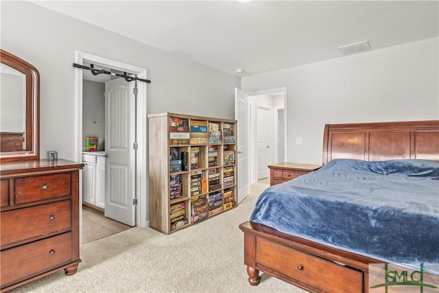 227 Flagler Dr, Savannah, GA 31419 - bedroom featuring visible vents and light carpet
