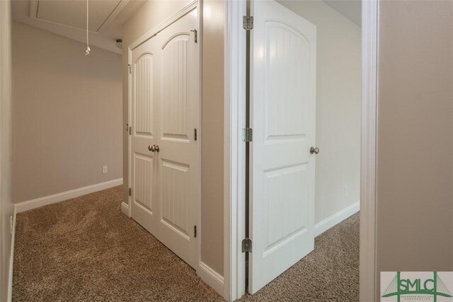 270 Kepler Loop, Richmond Hill, GA 31324 - corridor with attic access, carpet floors, and baseboards