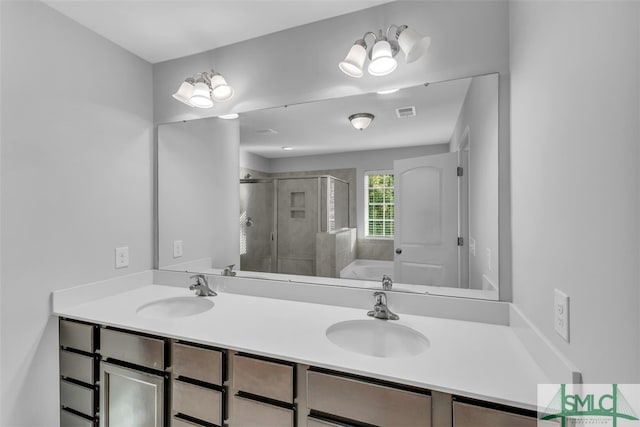 95 Wando View Way, Richmond Hill, GA 31324 - full bath with a garden tub, a sink, a stall shower, and double vanity