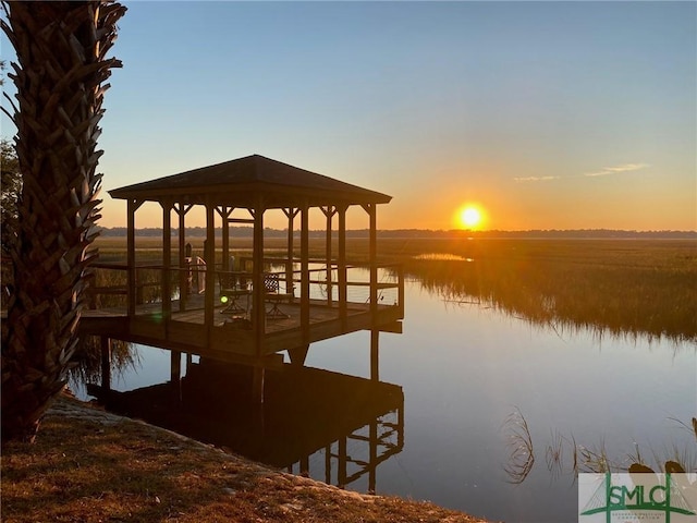 16 Modena Island Dr, Savannah, GA 31411 - dock with a gazebo and a water view