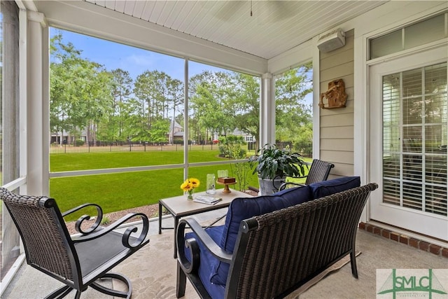 sunroom with a healthy amount of sunlight