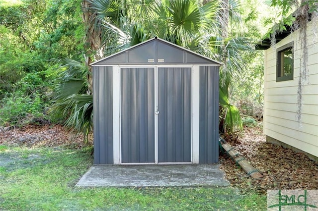 view of shed