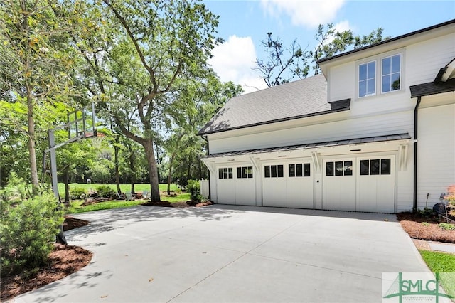 garage with driveway