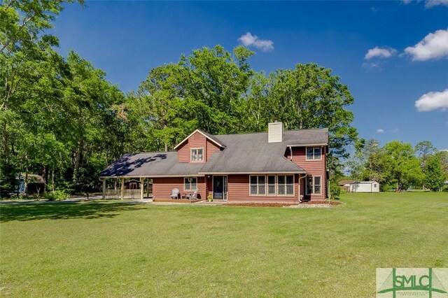 178 Country Way, Springfield, GA 31329 - rear view of property with a yard and a chimney