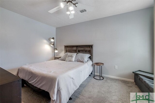 178 Country Way, Springfield, GA 31329 - bedroom featuring visible vents, a ceiling fan, carpet, and baseboards