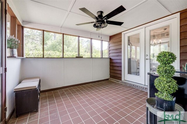 178 Country Way, Springfield, GA 31329 - unfurnished sunroom with a ceiling fan