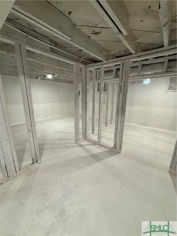 view of unfinished below grade area