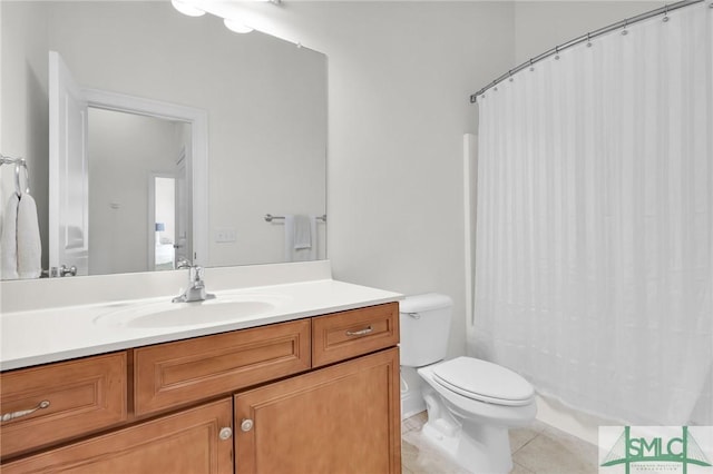 5 Lazy Hammock Ct, Savannah, GA 31419 - bathroom featuring vanity, tile patterned floors, toilet, and shower / bath combo with shower curtain