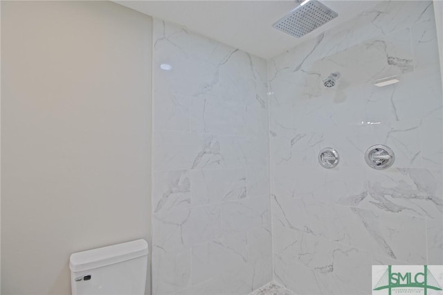 full bathroom featuring toilet and walk in shower