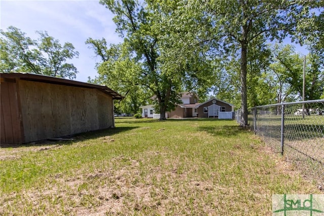 view of yard featuring fence