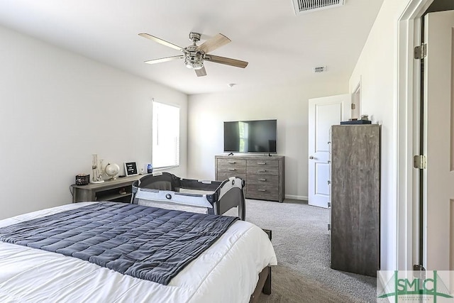 166 Benelli Dr, Pooler, GA 31322 - bedroom featuring carpet floors, ceiling fan, visible vents, and baseboards