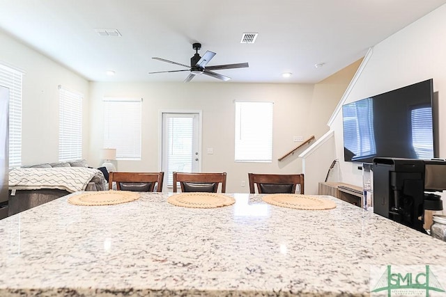 166 Benelli Dr, Pooler, GA 31322 - dining room featuring ceiling fan and visible vents