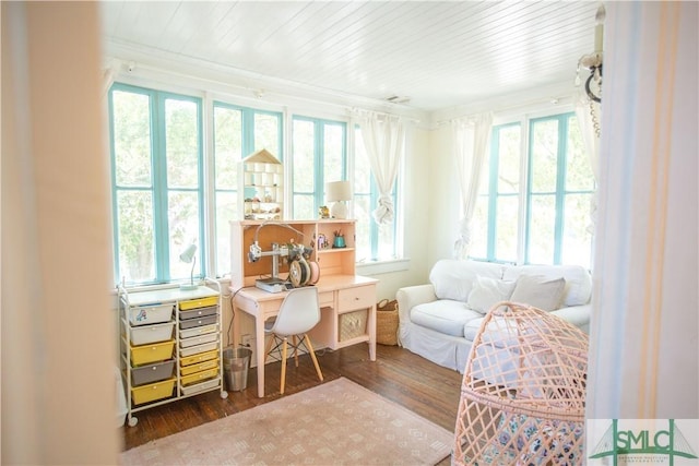 sitting room featuring wood finished floors