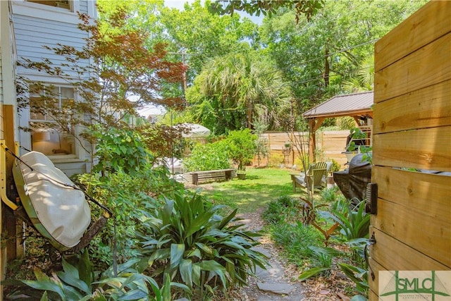view of yard with fence
