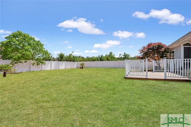 1212 Peacock Trl, Hinesville, GA 31313 - view of yard with a wooden deck and fence private yard