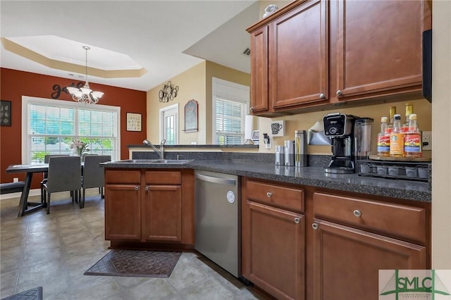 1212 Peacock Trl, Hinesville, GA 31313 - kitchen with a sink, a healthy amount of sunlight, a peninsula, and dishwasher