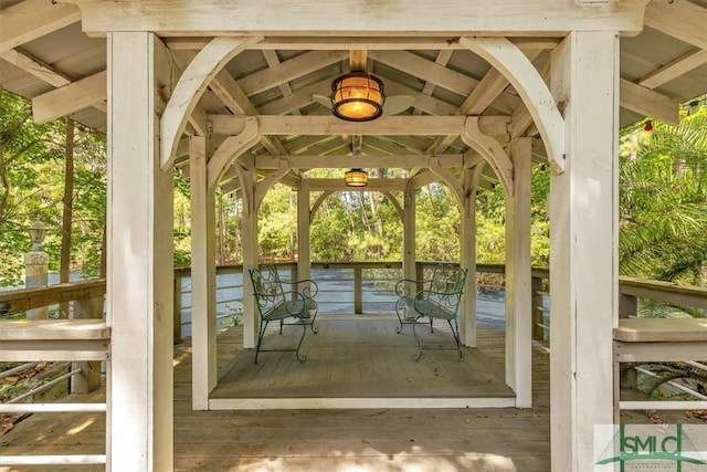 exterior space featuring a gazebo