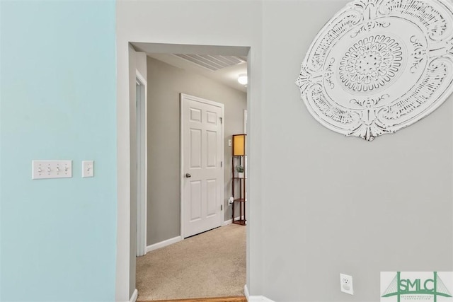 76 Hamilton Grove Dr, Pooler, GA 31322 - hallway with baseboards, visible vents, and light carpet