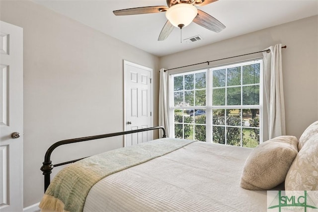 76 Hamilton Grove Dr, Pooler, GA 31322 - bedroom featuring baseboards, a ceiling fan, and visible vents