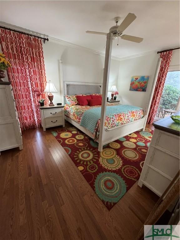 31 Sweetgum Xing, Savannah, GA 31411 - bedroom with wood finished floors, ornamental molding, and ceiling fan