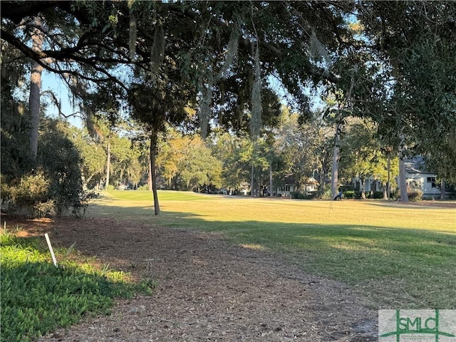 view of home's community with a lawn