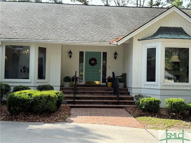 31 Sweetgum Xing, Savannah, GA 31411 - property entrance with roof with shingles