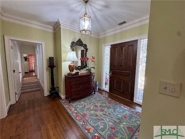 31 Sweetgum Xing, Savannah, GA 31411 - entrance foyer featuring wood finished floors, crown molding, and a chandelier