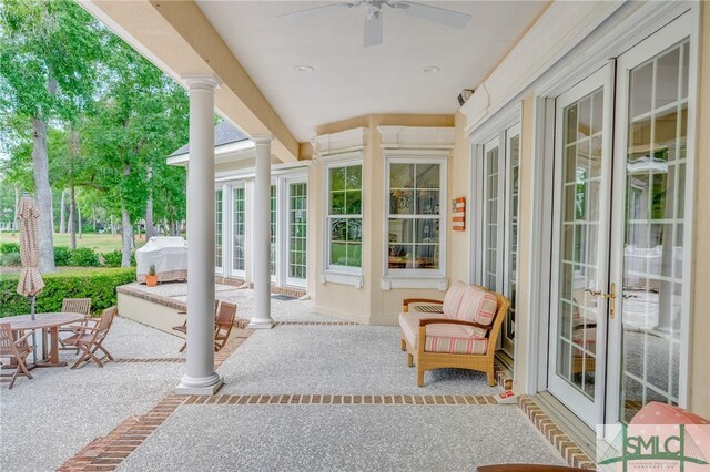 view of patio / terrace with ceiling fan