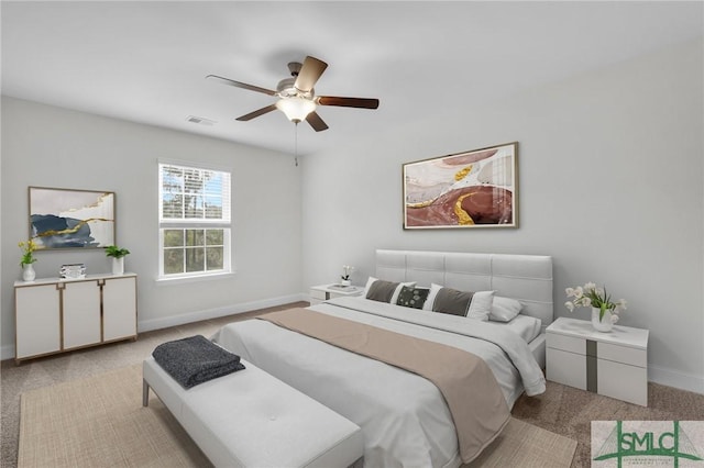 446 Governor Treutlen Cir Unit 22, Pooler, GA 31322 - carpeted bedroom featuring baseboards, ceiling fan, and visible vents