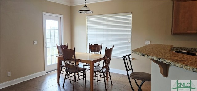 14 Canterbury Rd NE, Ludowici, GA 31316 - dining space with crown molding, baseboards, and plenty of natural light