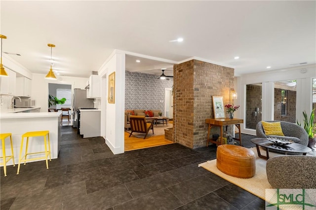 interior space featuring a sink