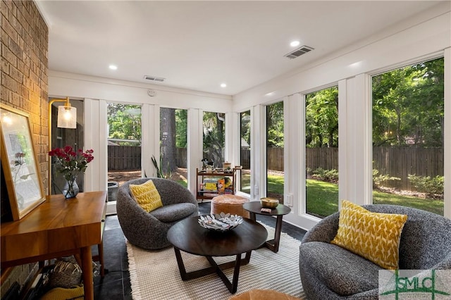 sunroom with visible vents