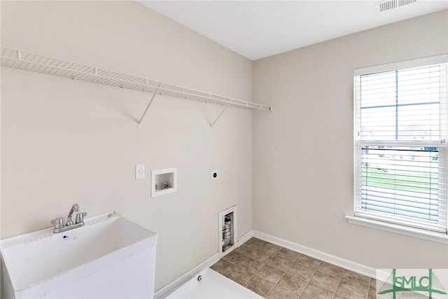 98 Westbourne Way, Savannah, GA 31407 - laundry room featuring a sink, laundry area, electric dryer hookup, and a healthy amount of sunlight