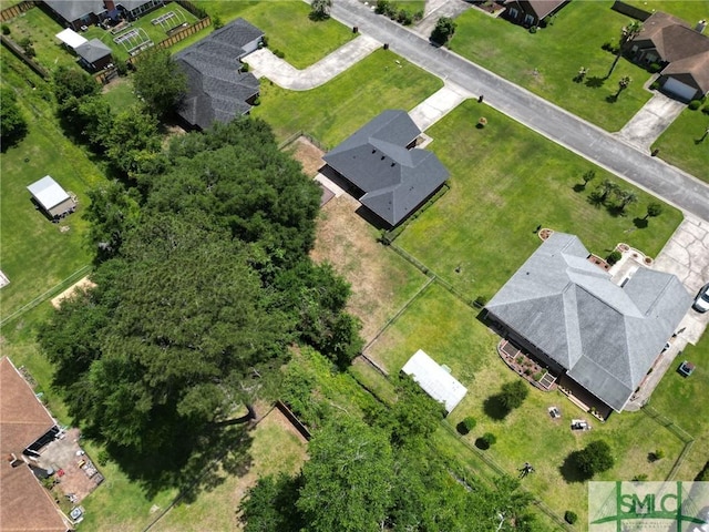 aerial view featuring a residential view