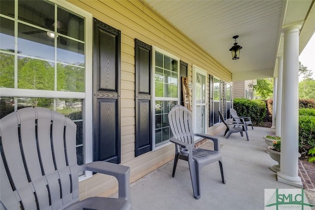 213 Rosehill Dr E, Rincon, GA 31326 - view of patio / terrace featuring a porch