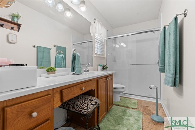 671 M P Martin Rd, Brooklet, GA 30415 - full bath featuring vanity, toilet, and a shower stall