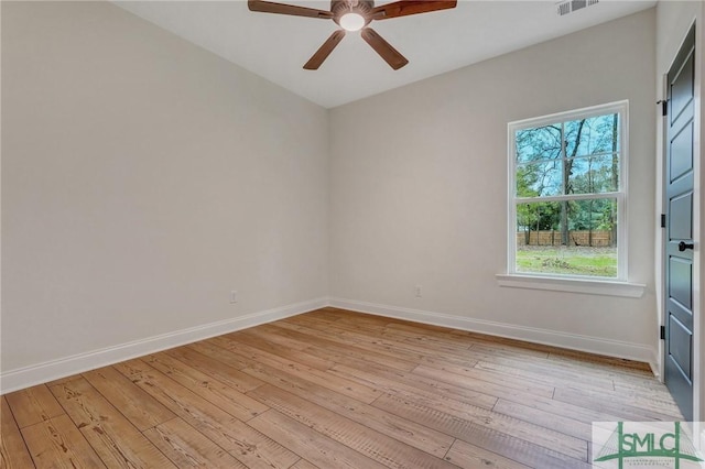 LOT10 Waters Cir, Pembroke, GA 31321 - unfurnished room with light wood finished floors, baseboards, a ceiling fan, and visible vents