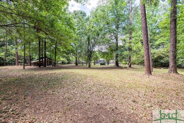 view of yard with fence