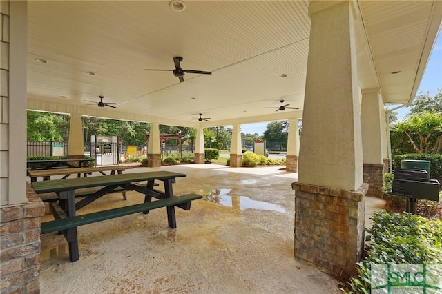 104 Coach House Sq, Pooler, GA 31322 - view of patio with a grill and a ceiling fan