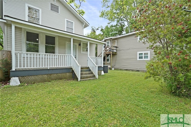 856 E 35th St, Savannah, GA 31401 - exterior space with covered porch and a lawn