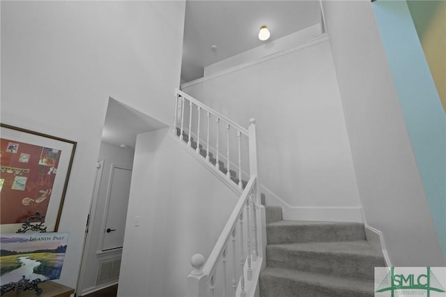 stairs featuring visible vents