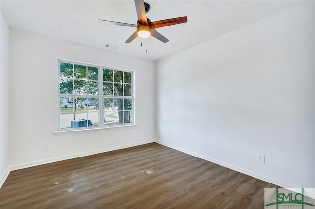 4 Tantallon Ct, Pooler, GA 31322 - unfurnished room with baseboards, ceiling fan, visible vents, and wood finished floors